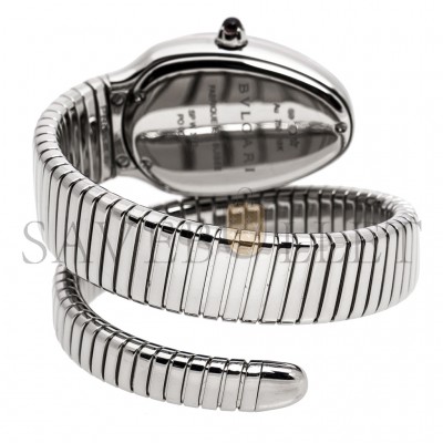 BVLGARI DIAMOND PAVE 18K WHITE GOLD SERPENTI TUBOGAS WOMEN'S WRISTWATCH 102005