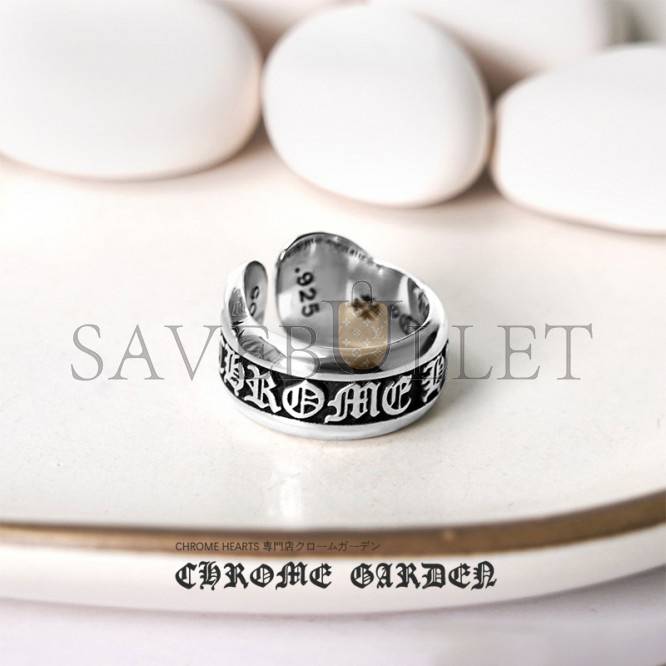 CHROME HEARTS SMALL SCROLL LABEL RING