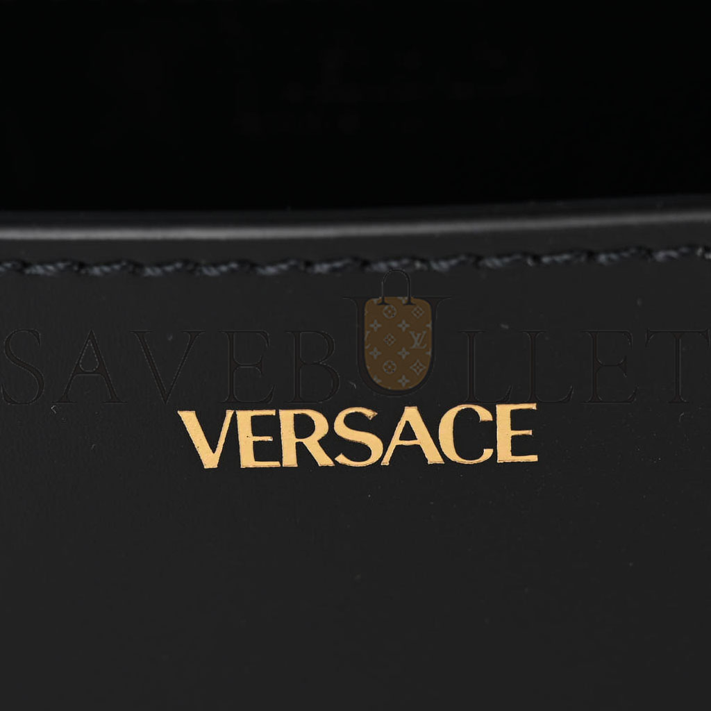 VERSACE CALFSKIN MEDIUM GRECA GODDESS SHOULDER BAG BLACK (24*15*6cm)