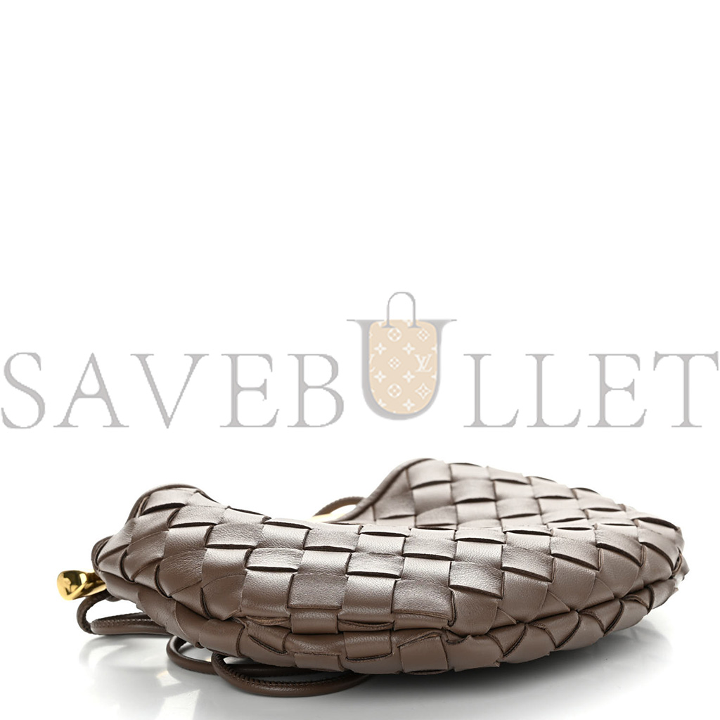 BOTTEGA VENETA NAPPA INTRECCIATO MINI SARDINE BAG TAUPE GREY  (20*14*3cm)