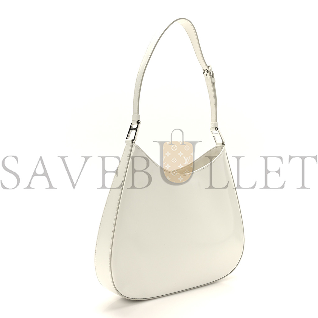 PRADA BRUSHED CALFSKIN CLEO ADJUSTABLE STRAP SHOULDER BAG WHITE (28*23*5cm)