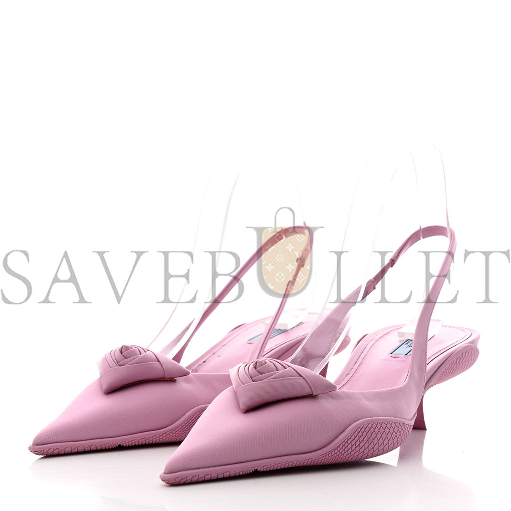PRADA NYLON FLOWER POINTED TOE 45MM SLINGBACK PUMPS 40 PRIMULA PRADA NYLON FLOWER POINTED TOE 45MM SLINGBACK PUMPS 40 PRIMULA