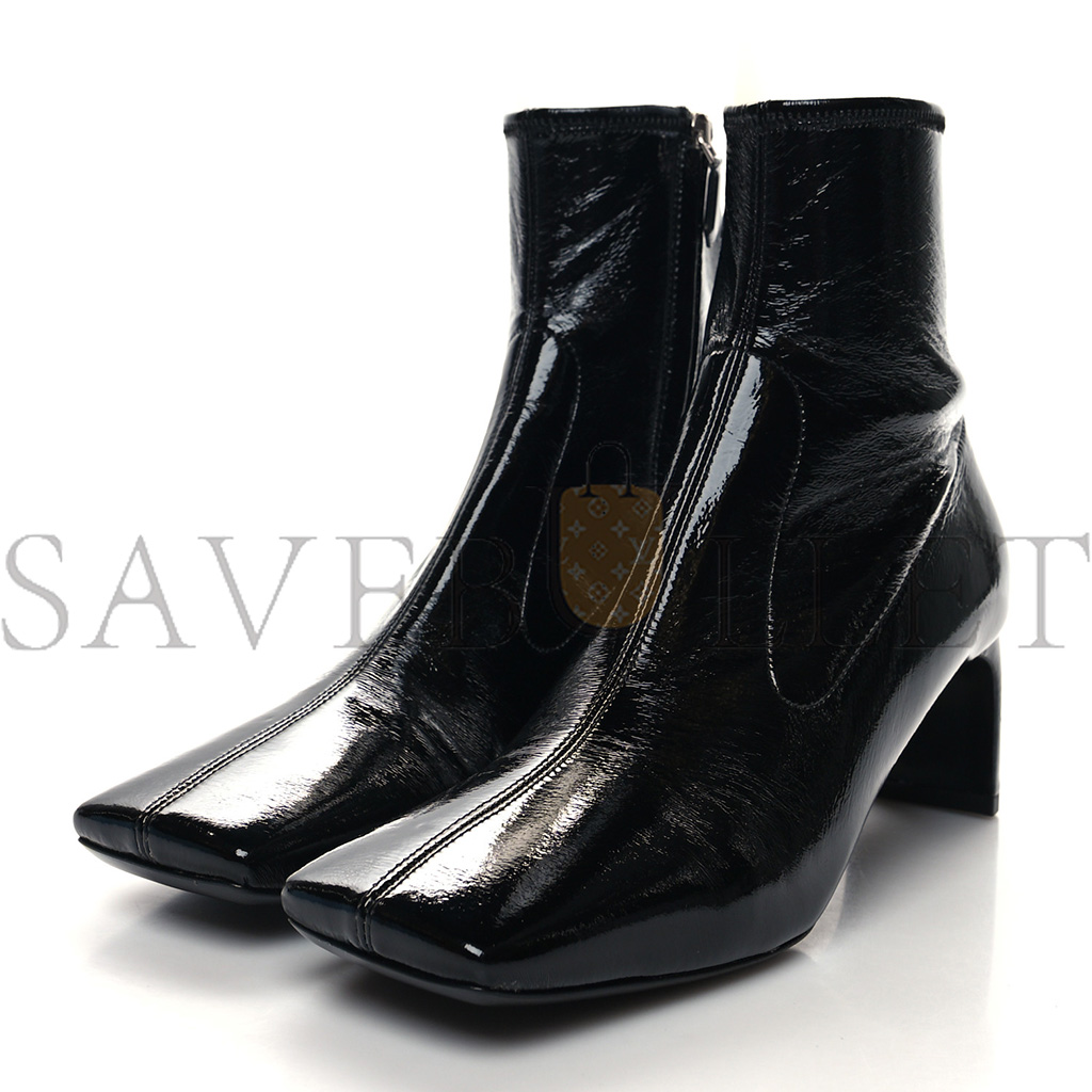 PRADA PATENT NAPLAK TECH SQUARE TOE 55MM ANKLE BOOTS 40.5 BLACK PRADA PATENT NAPLAK TECH SQUARE TOE 55MM ANKLE BOOTS 40.5 BLACK