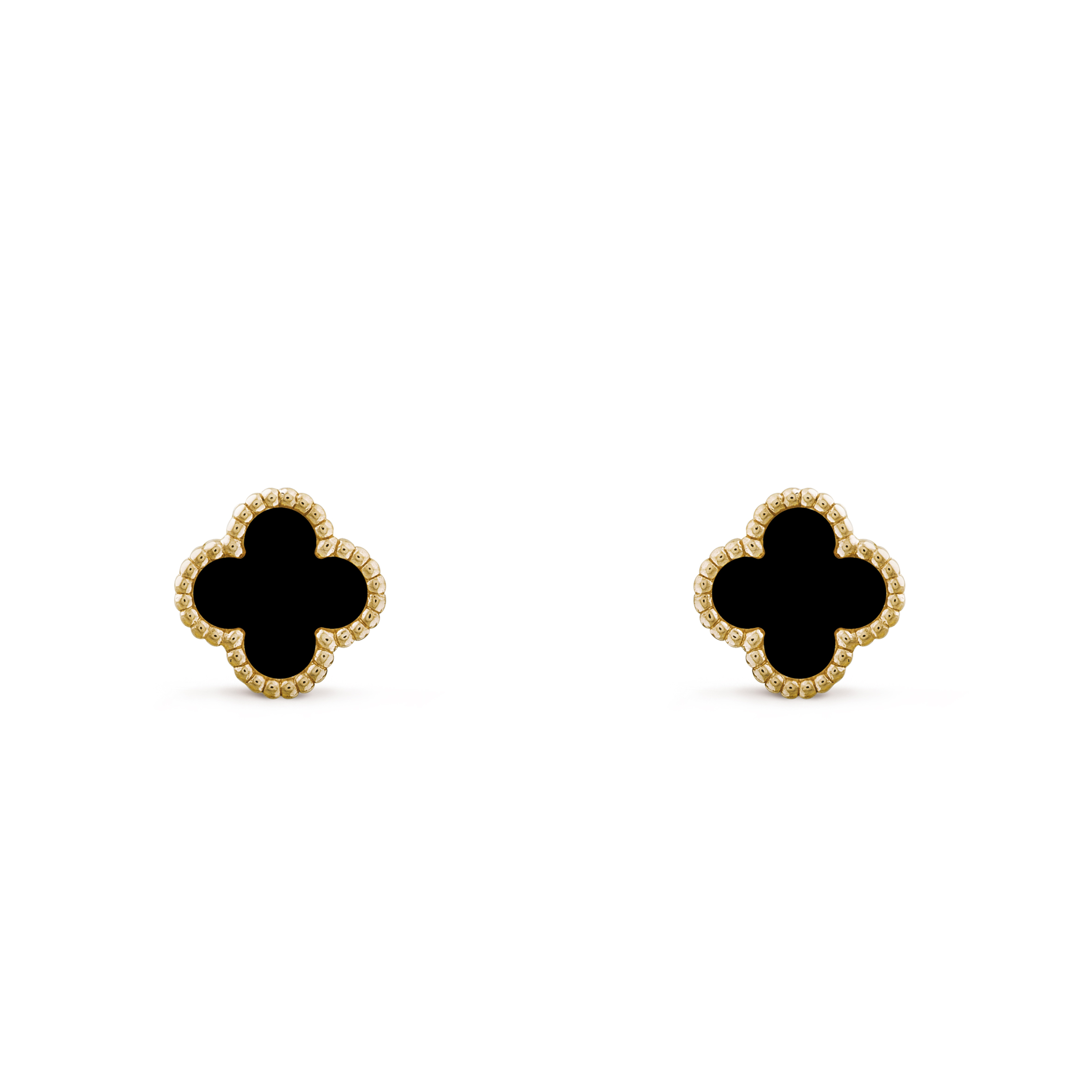 VAN CLEEF ARPELS SWEET ALHAMBRA EARSTUDS - YELLOW GOLD, ONYX  VCARA44900