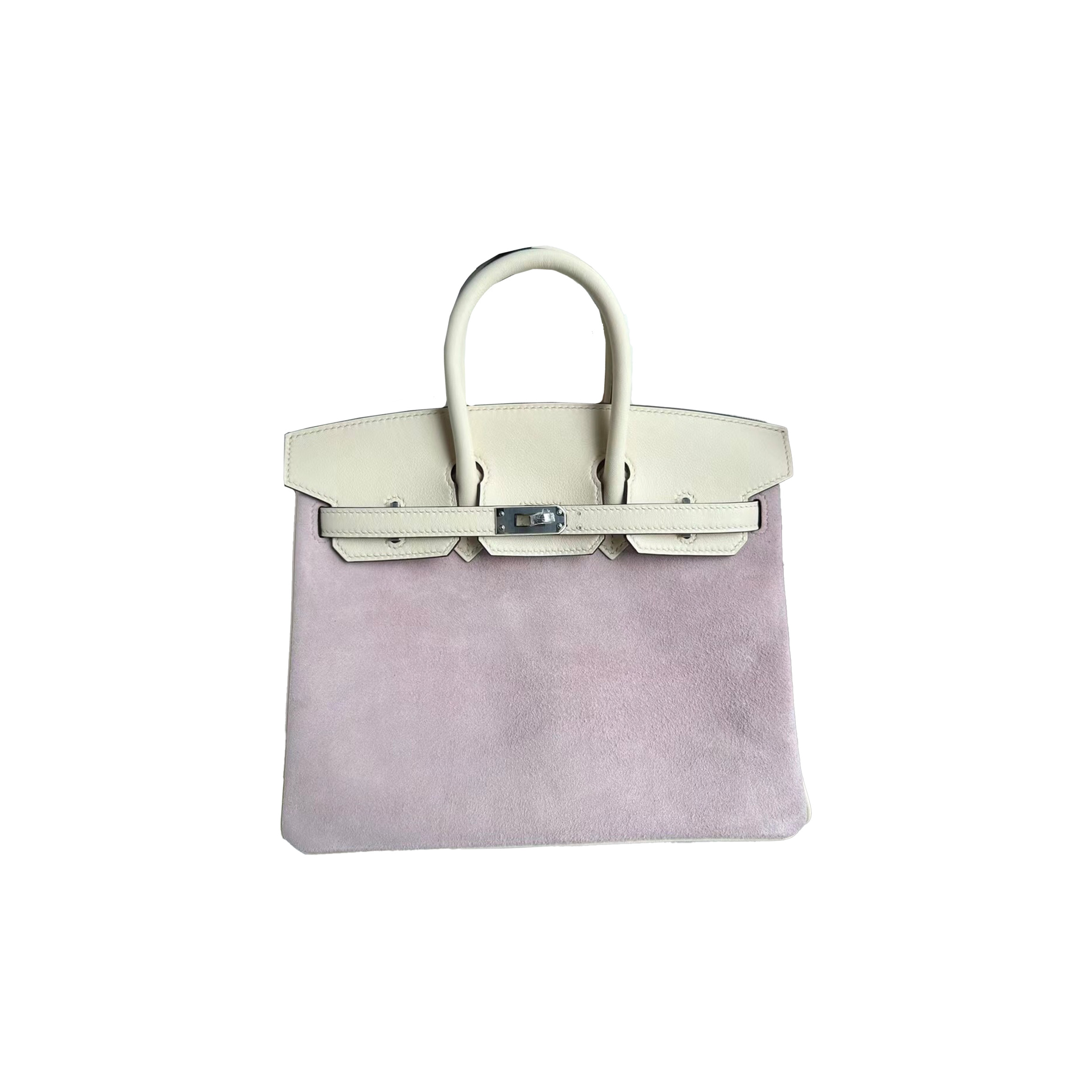 HERMES MASTER BIRKIN 25 WISTERIA PINK SUEDE HANDBAG 2440209 (25*20*13cm)