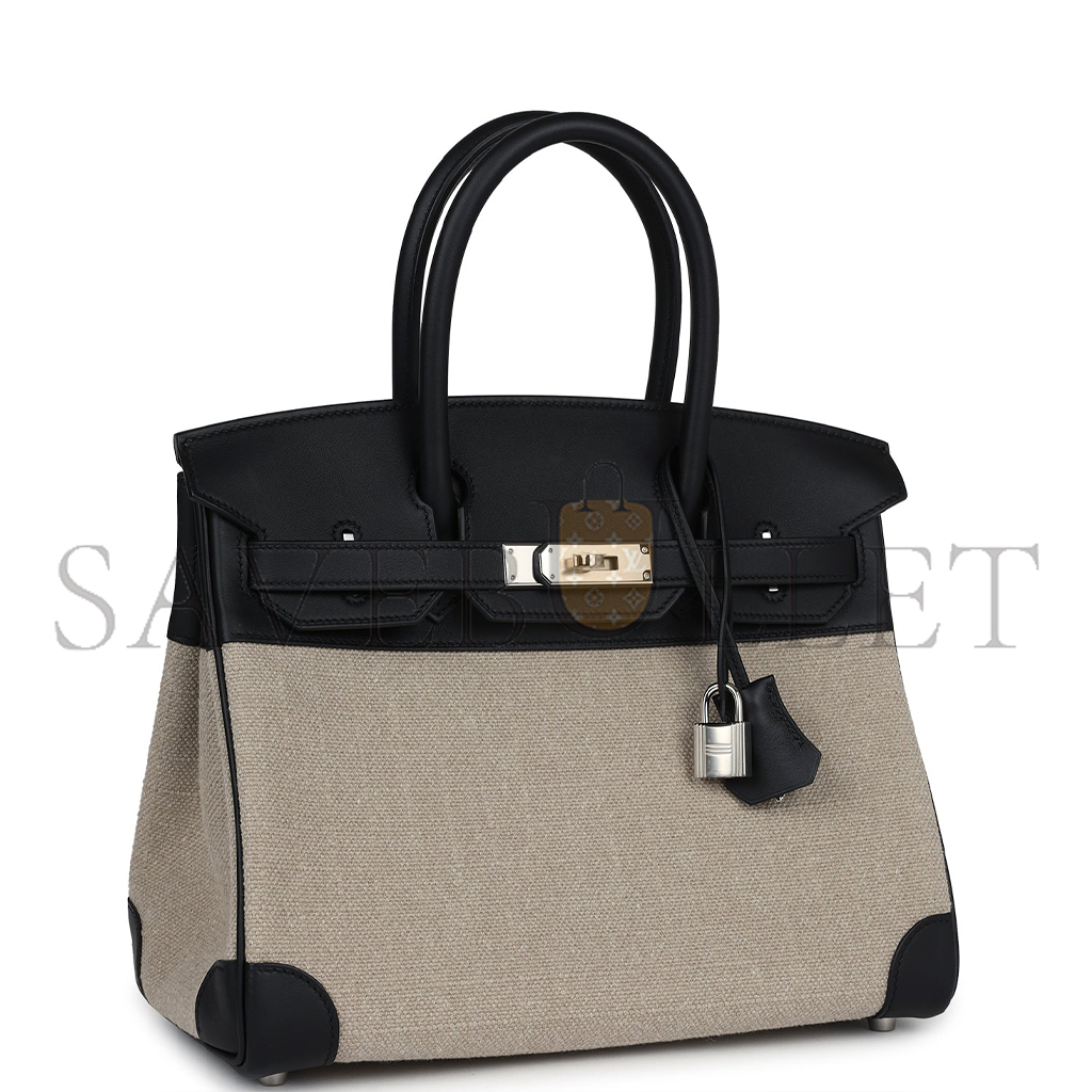 HERMES MASTER BIRKIN 35 BIVOUAC FICELLE CANVAS AND BLACK BAG 8023220073 (35*24*18cm)