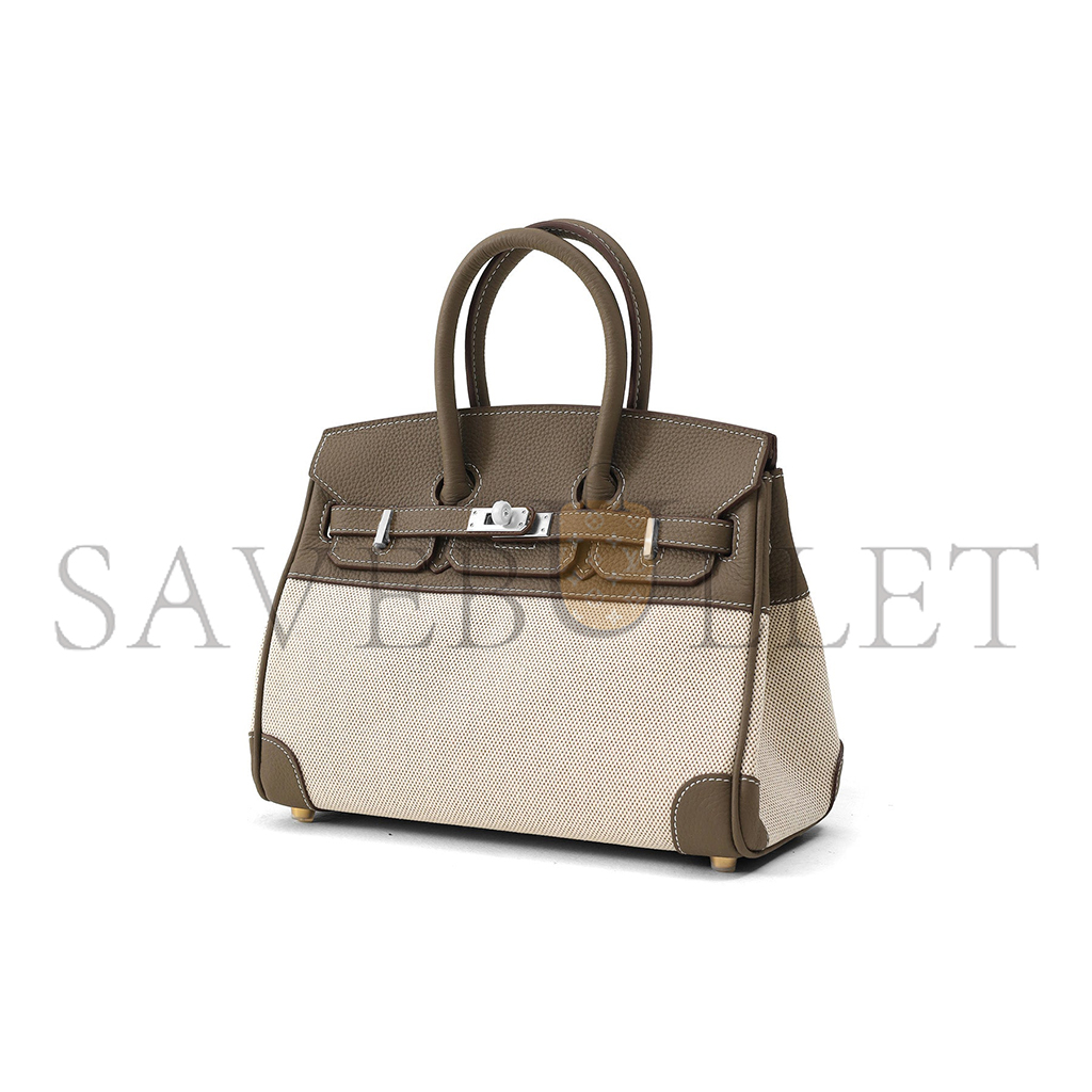 HERMES MASTER BIRKIN 30 ELEPHANT GREY LEATHER SILVER BUCKLE BAG 10078235 (30*22*15cm)