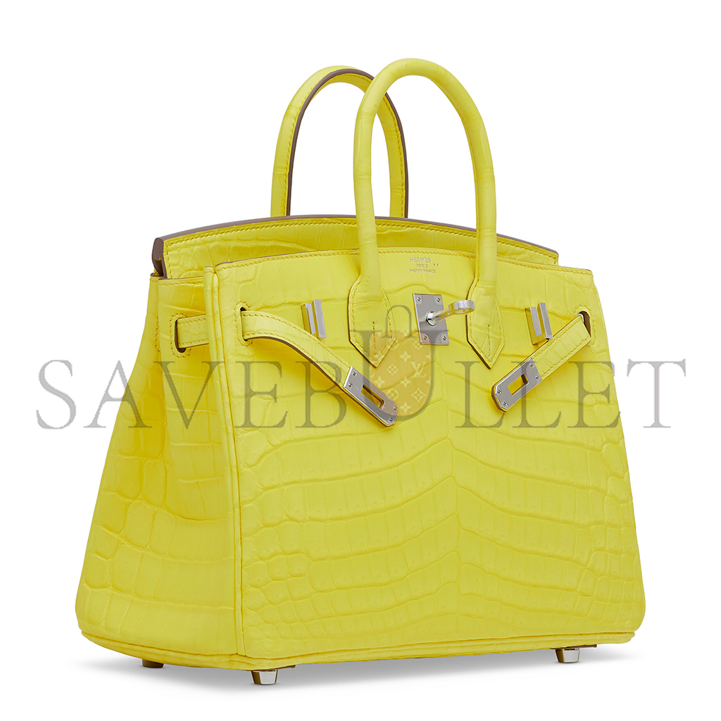 HERMES MASTER BIRKIN 25 MIMOSA MATTE POROSUS CROCODILE BAG 1868455857 (25*20*13cm)