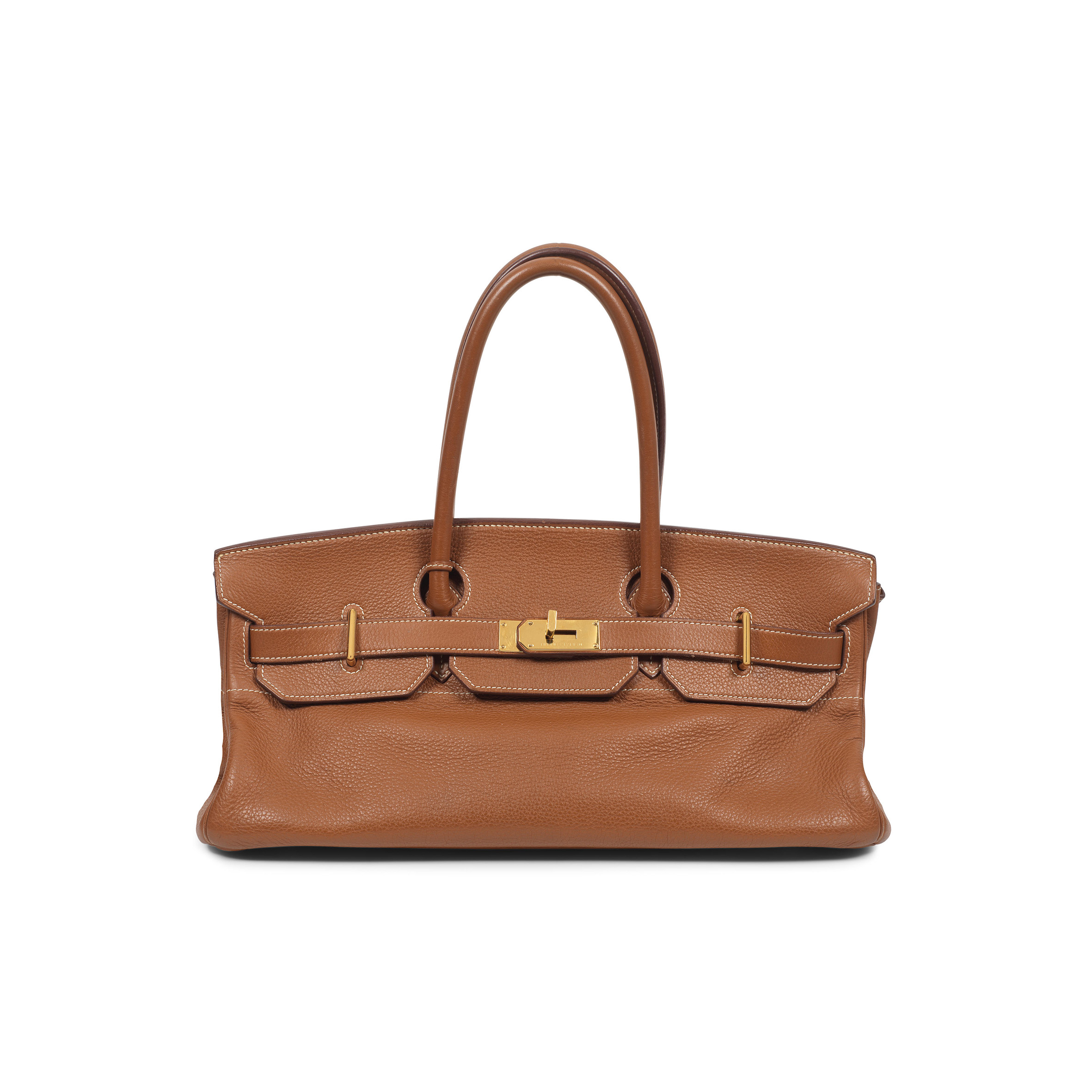 HERMES MASTER SHOULDER BIRKIN 42 TOGO GOLDEN BROWN LEATHER GOLD BUCKLE BAG 116571 (42*21*16cm)