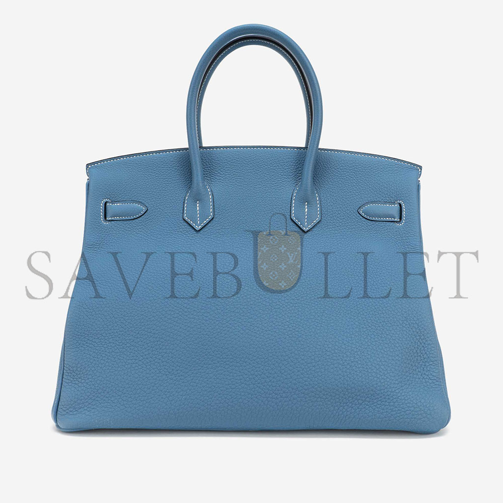 HERMÈS MASTER BIRKIN 35 TOGO BLUE JEAN SILVER BUCKLE BAG H028369CK75 (35*25*19cm)