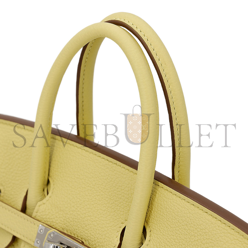 HERMÈS MASTER BIRKIN 30 TOGO LEATHER LEMON YELLOW SILVER BUCKLE BAG 1271660027 (30*23*15cm)