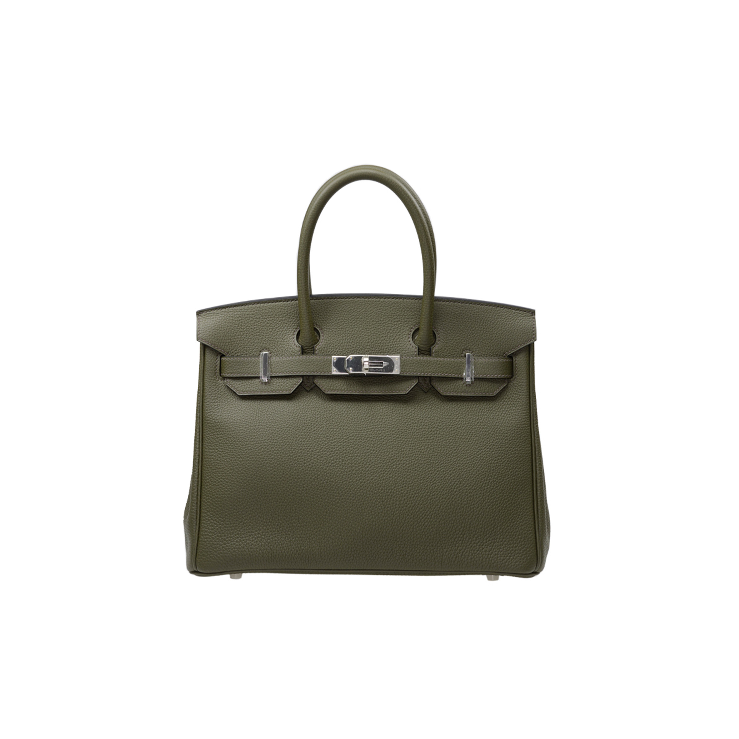 HERMES MASTER BIRKIN 30 TOGO LEATHER SAGE GREEN SILVER BUCKLE BK3061TGSS (30*23*15cm)