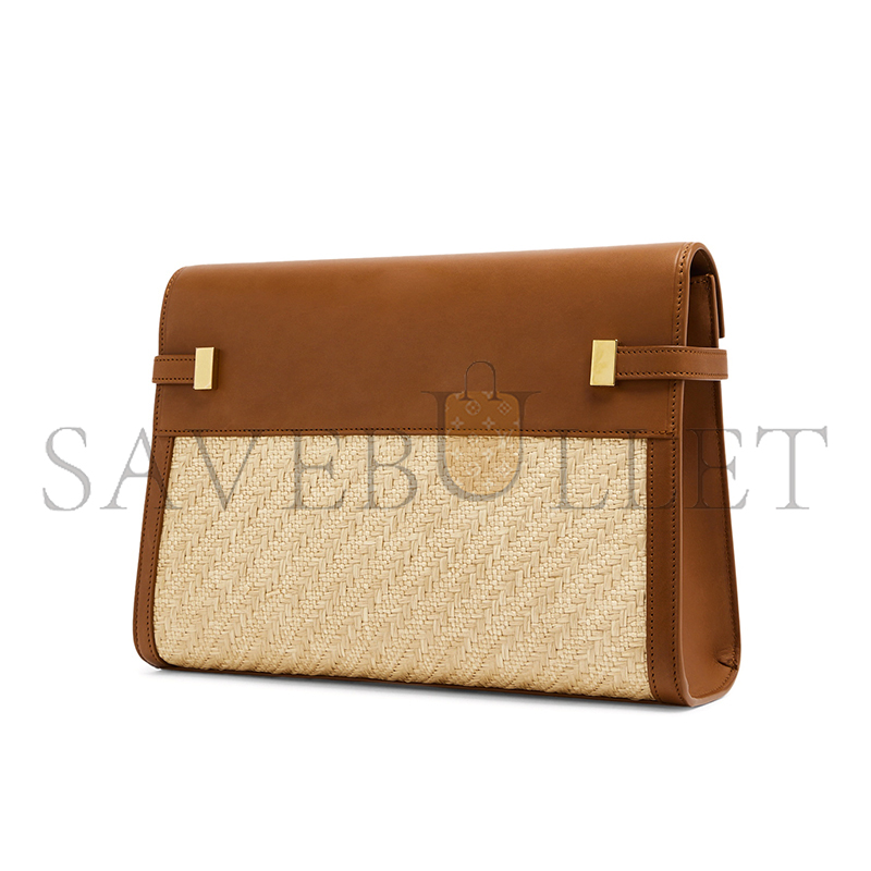 YSL MANHATTAN IN RAFFIA AND LEATHER 579271FAA7D9783 (29*20*7.5cm)