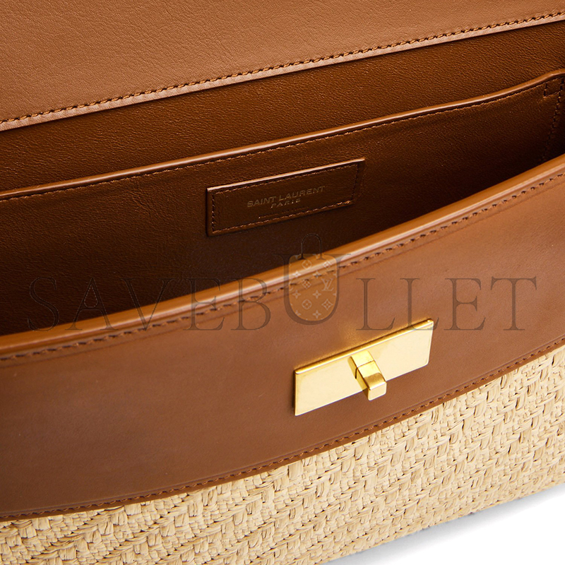 YSL MANHATTAN IN RAFFIA AND LEATHER 579271FAA7D9783 (29*20*7.5cm)