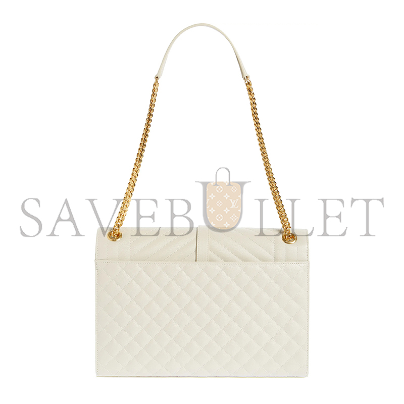 YSL ENVELOPE LARGE IN QUILTED GRAIN DE POUDRE EMBOSSED LEATHER 600166BOW919207 (31*22*7.5cm)