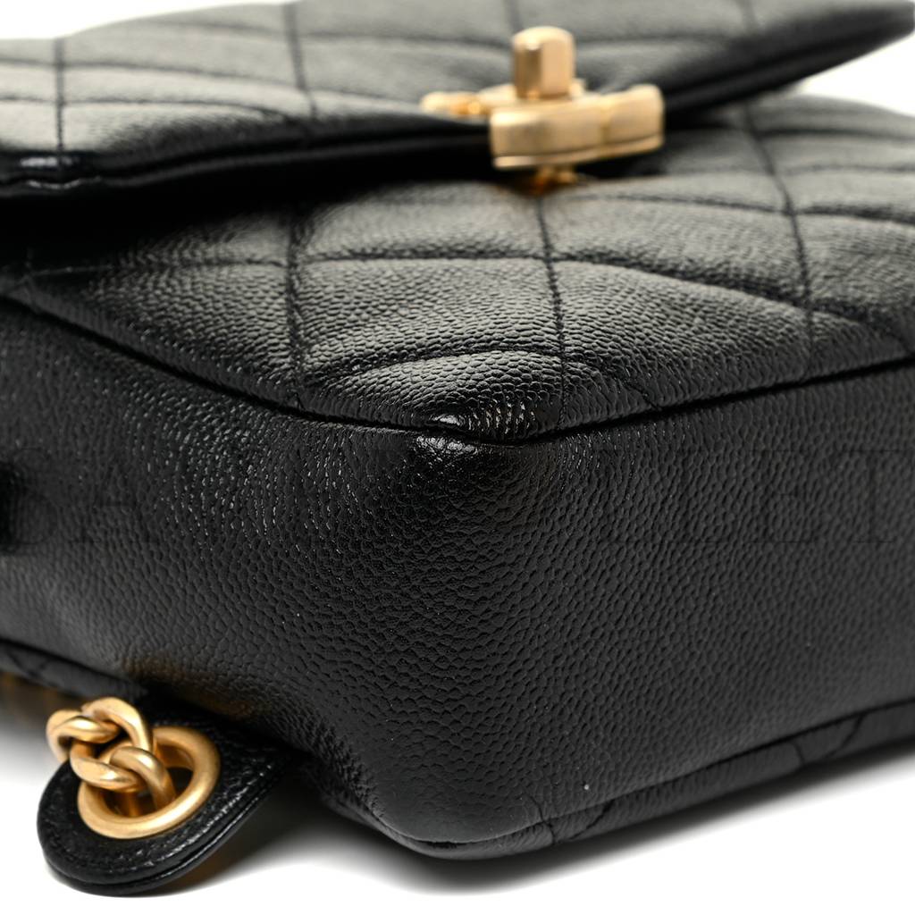 CHANEL CAVIAR QUILTED MULTI CHAIN BACKPACK BLACK (18*18*6cm)