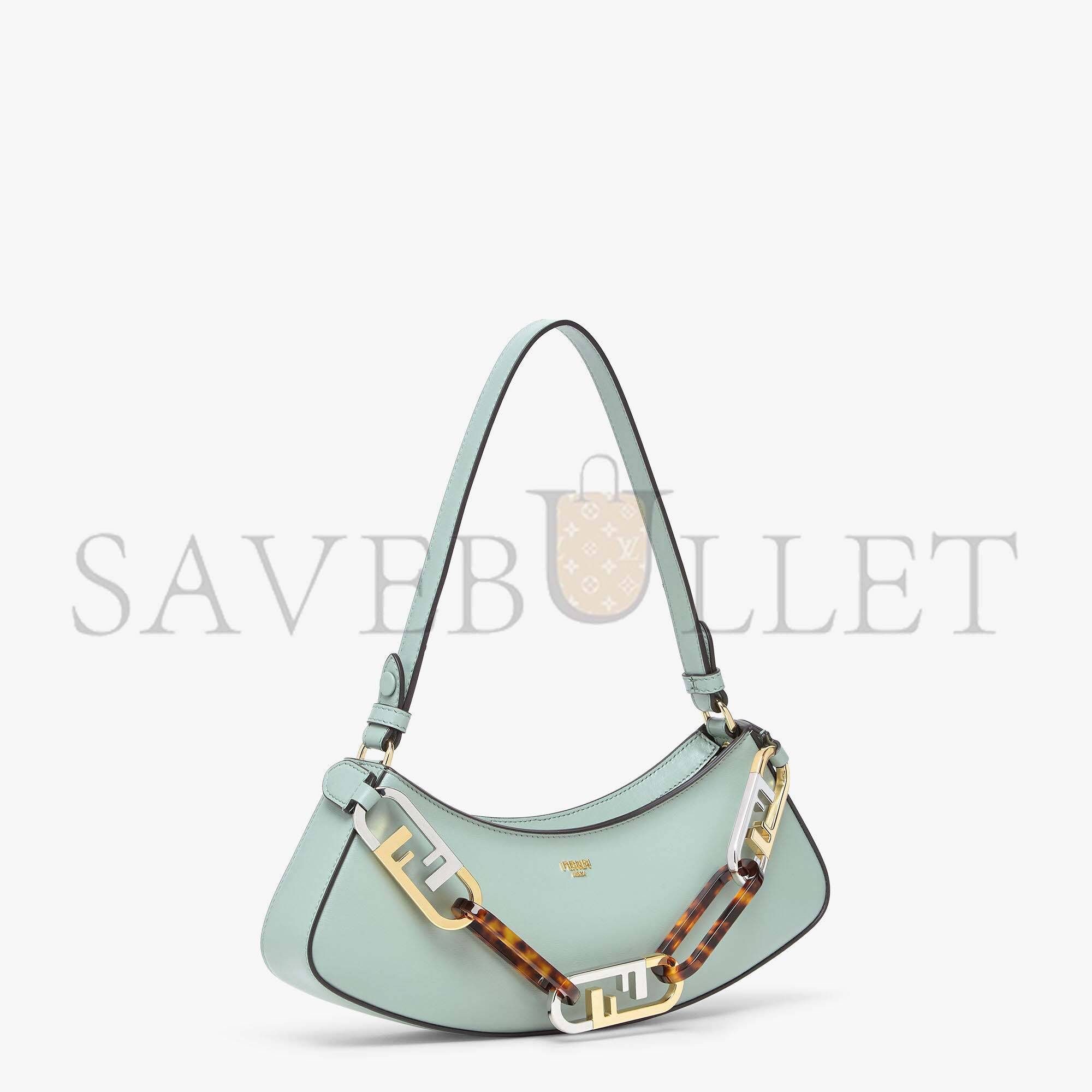 FENDI O’LOCK SWING - MINT GREEN LEATHER POUCH 8BS068AHM0F1DMZ (32*11*5cm)