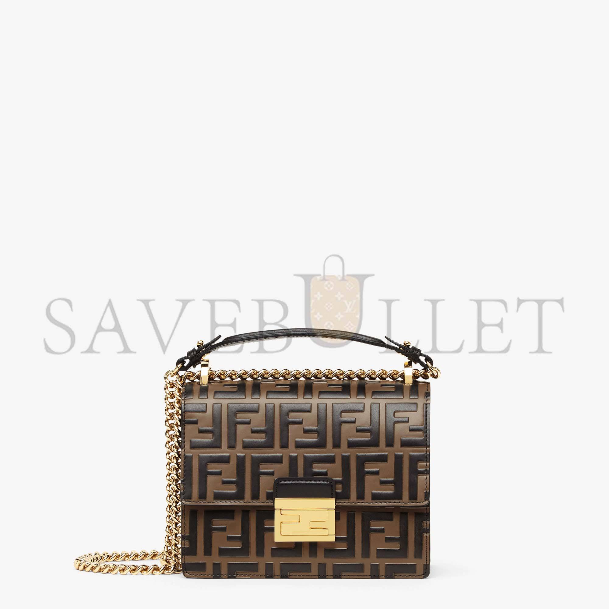 FENDI KAN U SMALL - BROWN LEATHER MINI-BAG 8M0417A659F13VK (19*13*9cm)