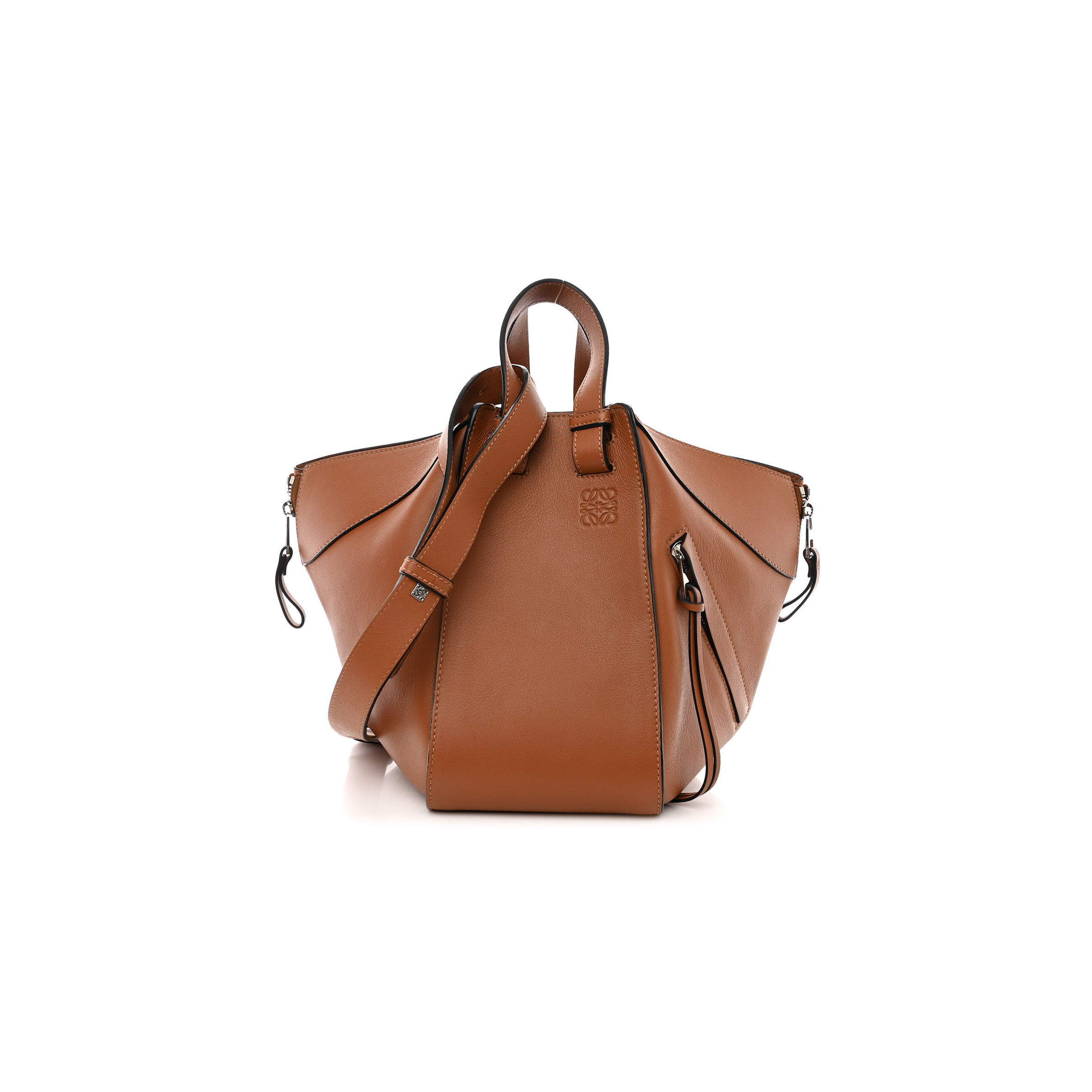 LOEWE CALFSKIN SMALL HAMMOCK SHOULDER BAG TAN (30*25*13.5cm)