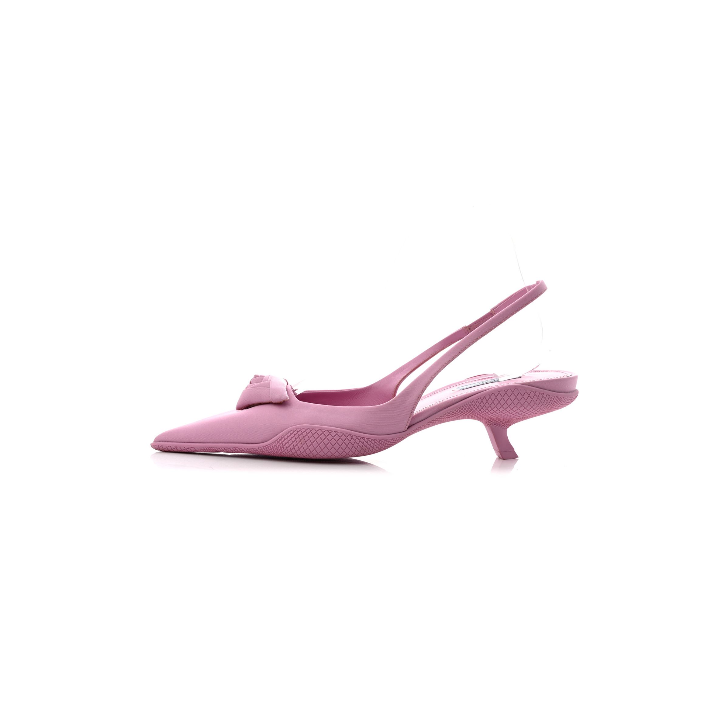 PRADA NYLON FLOWER POINTED TOE 45MM SLINGBACK PUMPS 40 PRIMULA PRADA NYLON FLOWER POINTED TOE 45MM SLINGBACK PUMPS 40 PRIMULA