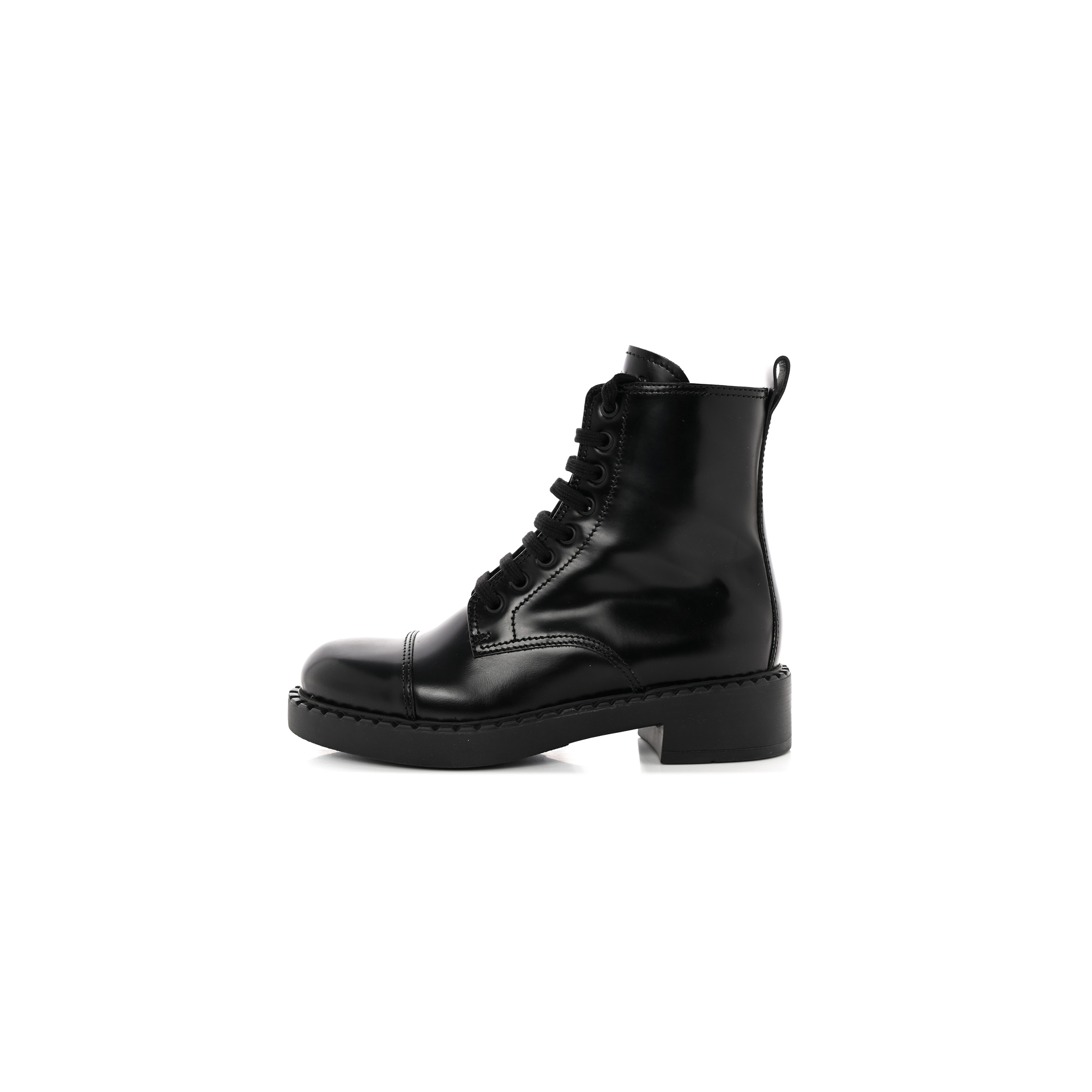 PRADA SPAZZOLATO CHOCOLATE 50MM COMBAT BOOTS 36 BLACK PRADA SPAZZOLATO CHOCOLATE 50MM COMBAT BOOTS 36 BLACK