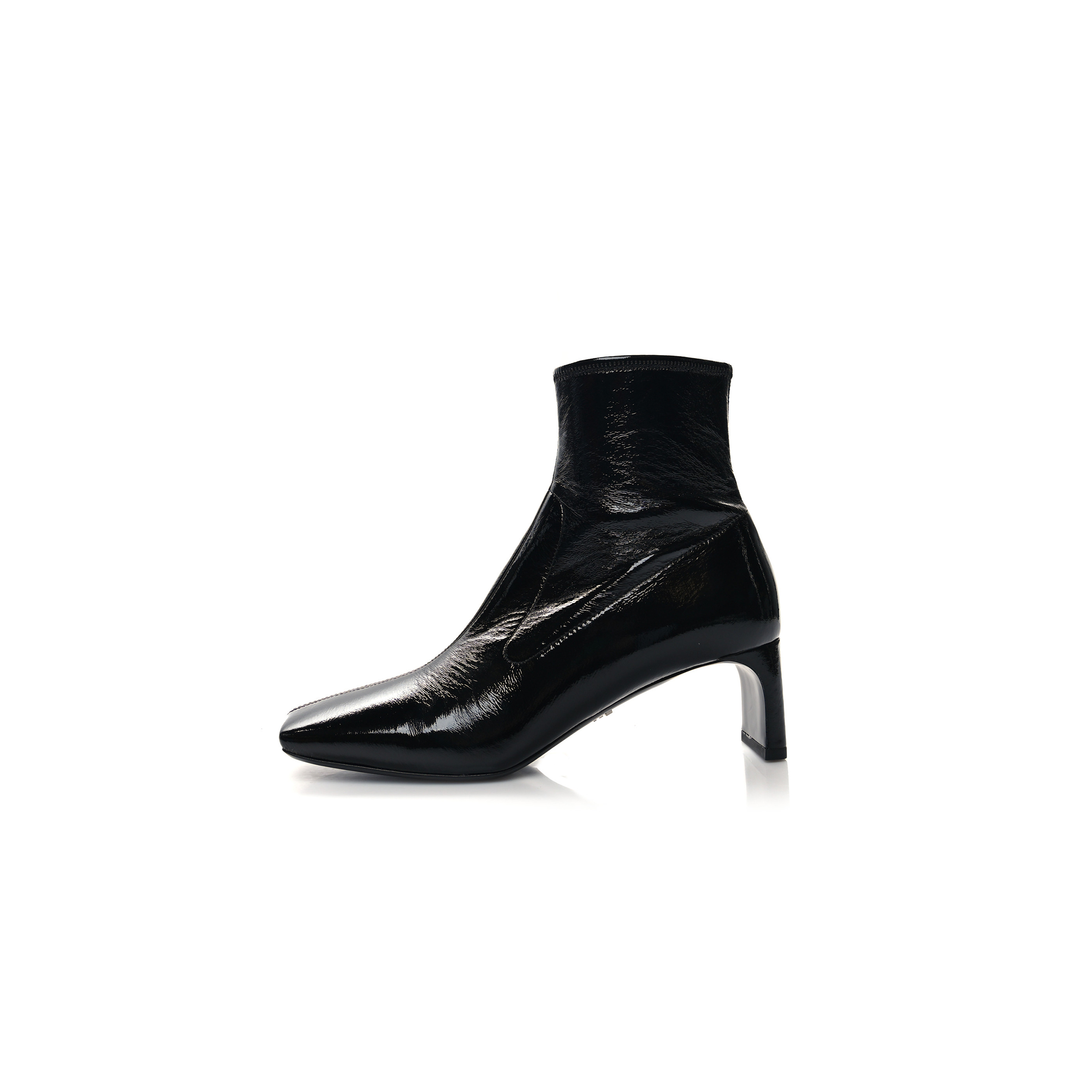 PRADA PATENT NAPLAK TECH SQUARE TOE 55MM ANKLE BOOTS 40.5 BLACK PRADA PATENT NAPLAK TECH SQUARE TOE 55MM ANKLE BOOTS 40.5 BLACK