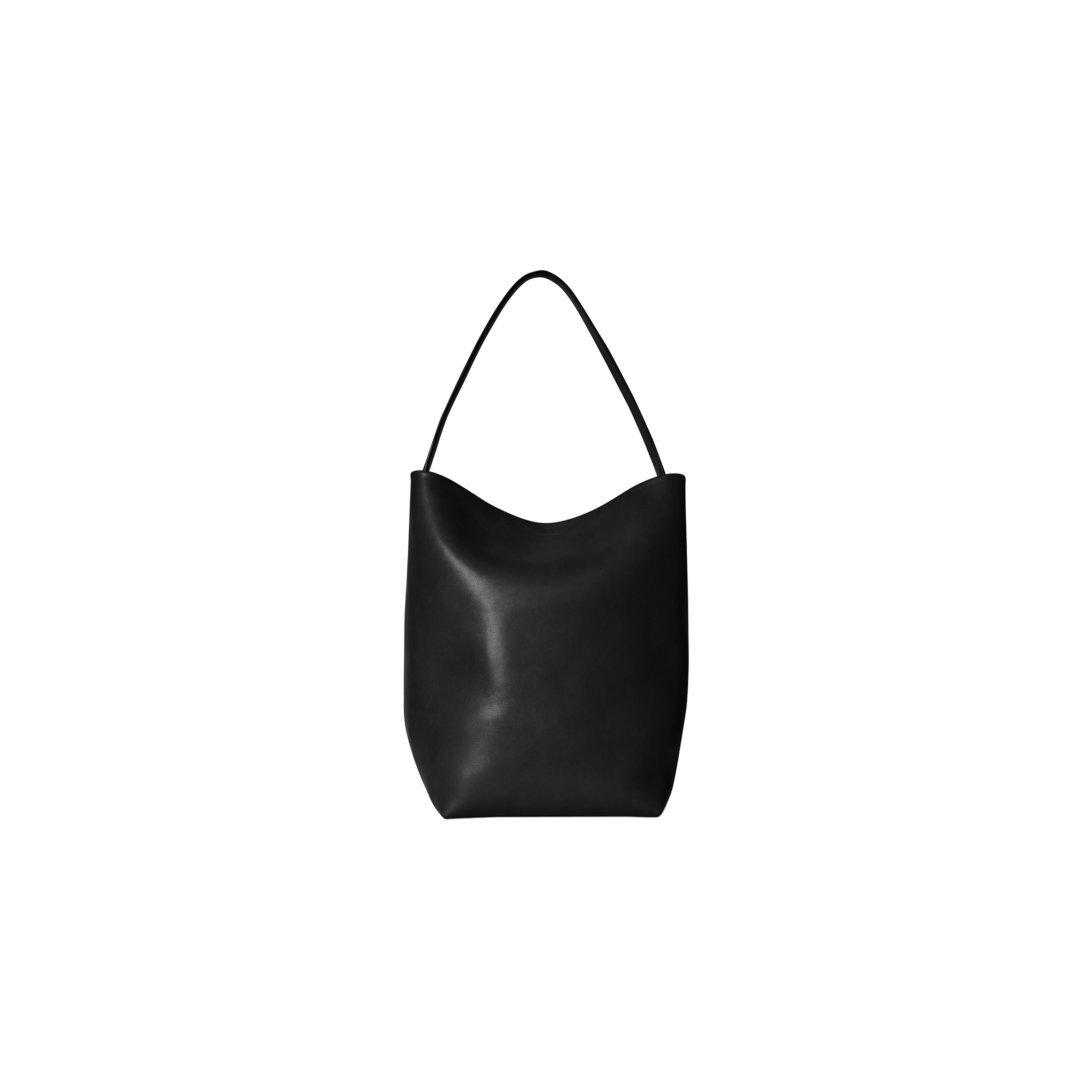 THE ROW LARGE NS PARK TOTE BAG IN LEATHER BLACK W1273L72BLPL (43*38*20cm)